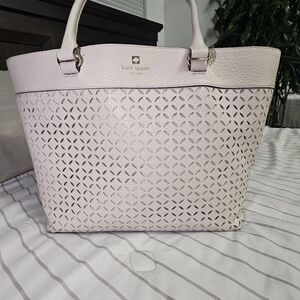 Kate Spade New York Perri Lane Huntington Tote, Perforated, Off White